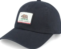 Dad Cap-American Needle California Ballpark Patch Black Dad Cap -