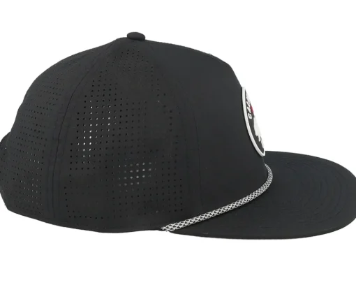 Snapback-American Needle California Buxton Pro Black Perforated A-Frame Snapback -