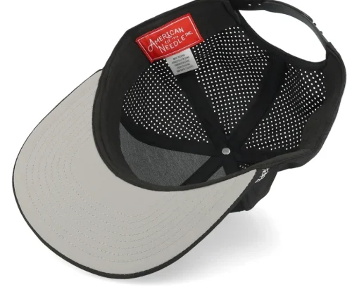 Snapback-American Needle California Buxton Pro Black Perforated A-Frame Snapback -