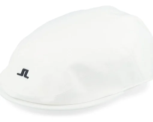 Flat Caps-J.Lindeberg Campbell White Flat Cap -
