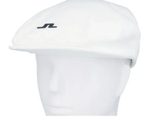 Flat Caps-J.Lindeberg Campbell White Flat Cap -