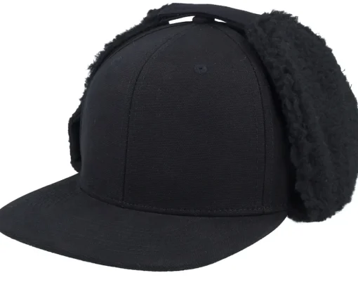 Earflap-Equip Canvas Flatbrim Earflap - Black