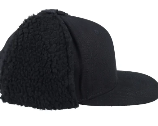 Earflap-Equip Canvas Flatbrim Earflap - Black