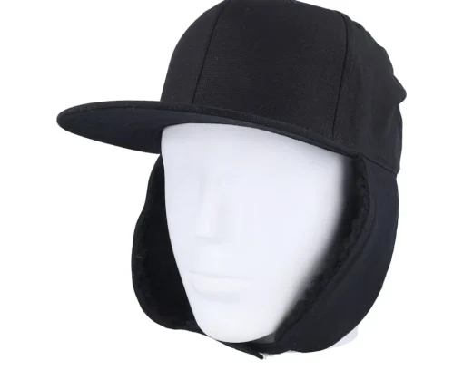 Earflap-Equip Canvas Flatbrim Earflap - Black