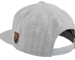 Sale Bearded Man Cap Man Badge Patch Heather Snapback - Grey