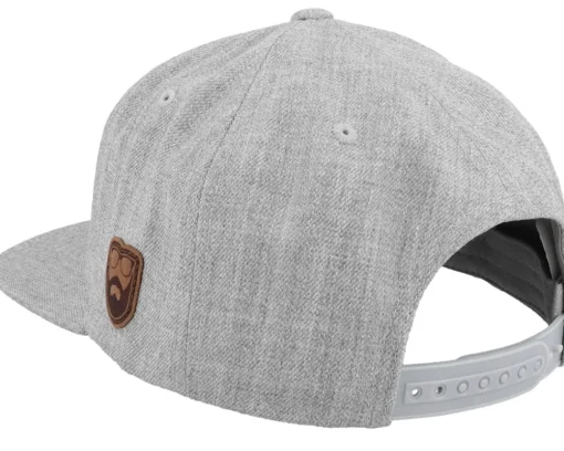 Sale Bearded Man Cap Man Badge Patch Heather Snapback - Grey