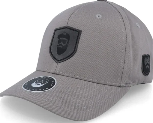 Sale Bearded Man Cap Man Badge Patch Heather Snapback - Grey