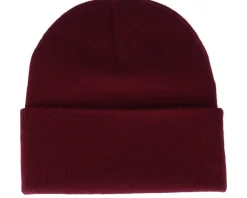 Hot Bearded Man Cap Man Patch Burgundy Beanie -