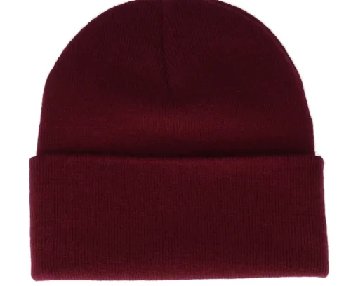 Hot Bearded Man Cap Man Patch Burgundy Beanie -