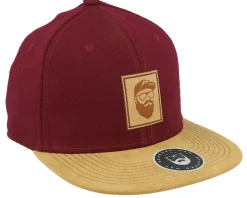 Snapback-Bearded Man Cap Man Patch Maroon/Suede Snapback -