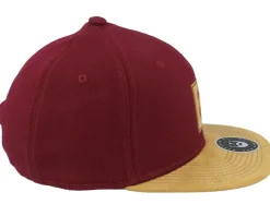 Snapback-Bearded Man Cap Man Patch Maroon/Suede Snapback -