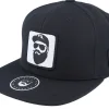 Snapback-Bearded Man Cap Man Woven Patch Snapback - Black