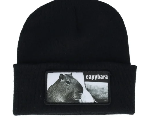 New Iconic Capybara Sofa Beanie Cuff - Black