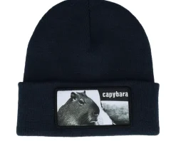 Cuff Beanies-Iconic Capybara Sofa Beanie French Navy Cuff - Blue