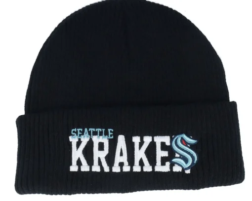 Cuff Beanies-Mitchell & Ness Carolina Hurricanes Billboard Knit Cuff - Black