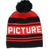 Pom Beanies-Picture Casu Beanie B Black Red/Black Pom -