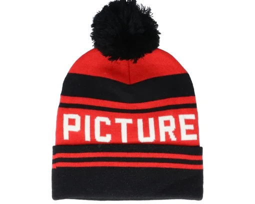 Pom Beanies-Picture Casu Beanie B Black Red/Black Pom -