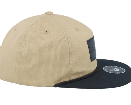 Snapback-Bearded Man Casual Logo Black Patch Khaki/Black Rope Snapback -
