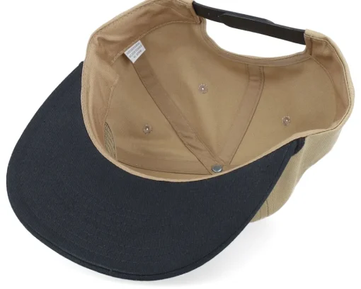 Snapback-Bearded Man Casual Logo Black Patch Khaki/Black Rope Snapback -
