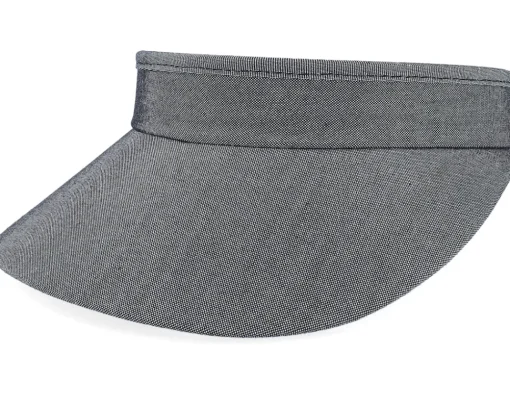 Fashion Seeberger Chambray Fabric Charcoal Visor -