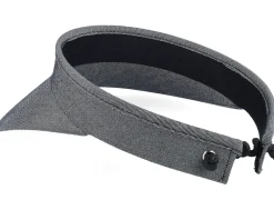 Fashion Seeberger Chambray Fabric Charcoal Visor -