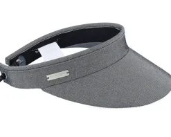 Fashion Seeberger Chambray Fabric Charcoal Visor -