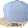 Snapback | Blanks-Yupoong Chambray Suede Blue/Beige Snapback -