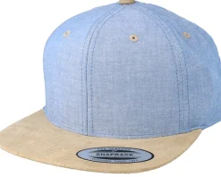 Snapback | Blanks-Yupoong Chambray Suede Blue/Beige Snapback -