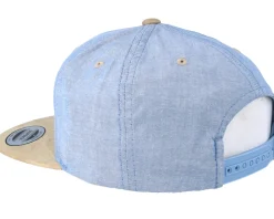 Snapback | Blanks-Yupoong Chambray Suede Blue/Beige Snapback -