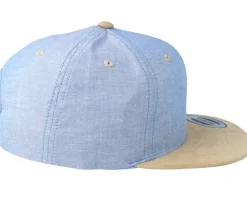 Snapback | Blanks-Yupoong Chambray Suede Blue/Beige Snapback -