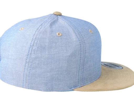 Snapback | Blanks-Yupoong Chambray Suede Blue/Beige Snapback -