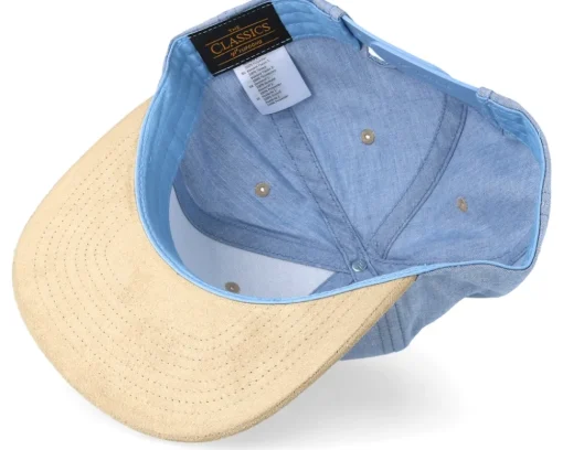 Snapback | Blanks-Yupoong Chambray Suede Blue/Beige Snapback -