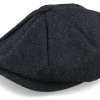 Flat Caps-Beechfield Charcoal Marl Melton Wool Baker Boy Flat Cap -
