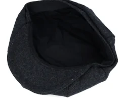 Flat Caps-Beechfield Charcoal Marl Melton Wool Baker Boy Flat Cap -