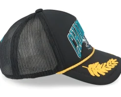Trucker-Mitchell & Ness Charlotte Hornets Gold Leaf Vintage Trucker - Black