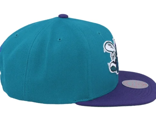 Snapback-Mitchell & Ness Charlotte Hornets Team 2 Tone Teal/Purple Snapback -