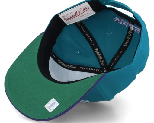 Snapback-Mitchell & Ness Charlotte Hornets Team 2 Tone Teal/Purple Snapback -