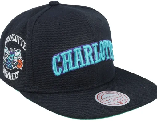 Best Mitchell & Ness Charlotte Hornets Triple Play Snapback - Black