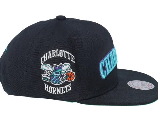 Best Mitchell & Ness Charlotte Hornets Triple Play Snapback - Black