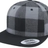 Snapback-Yupoong Checked Flanell Black/Grey Snapback -