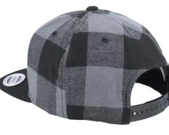 Snapback-Yupoong Checked Flanell Black/Grey Snapback -