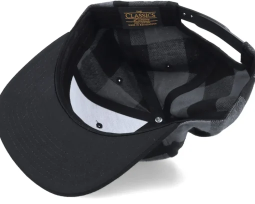 Snapback-Yupoong Checked Flanell Black/Grey Snapback -