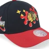 Adjustable-Mitchell & Ness Chicago hawks Groove Drip Pro /Red Adjustable - Black