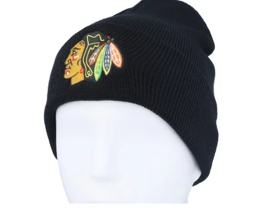 Hot American Needle Chicago Blackhawks Terrain Knit Solid Black Cuff -