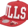 Sale Mitchell & Ness Chicago Bulls Big Text 1 Snapback - Red