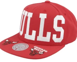 Sale Mitchell & Ness Chicago Bulls Big Text 1 Snapback - Red