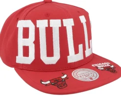 Sale Mitchell & Ness Chicago Bulls Big Text 1 Snapback - Red