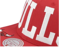 Sale Mitchell & Ness Chicago Bulls Big Text 1 Snapback - Red