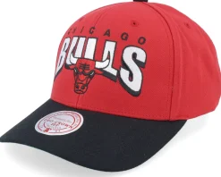 Adjustable-Mitchell & Ness Chicago Bulls Boom Text Pro Red/Black Adjustable -