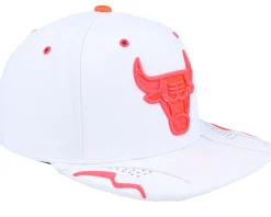 Adjustable-Mitchell & Ness Chicago Bulls Day 6 White/Lava Red Snapback -